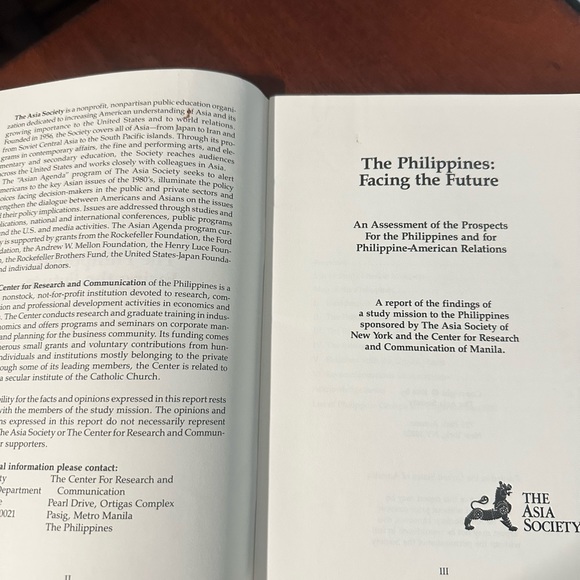 Asian Agenda Report 4 The Philippines Facing the Future 1986 Asia Society Report - Picture 8 of 14